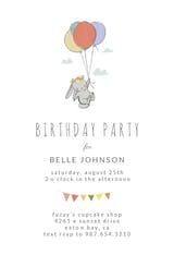 Bunny Balloon - Invitación De Cumpleaños